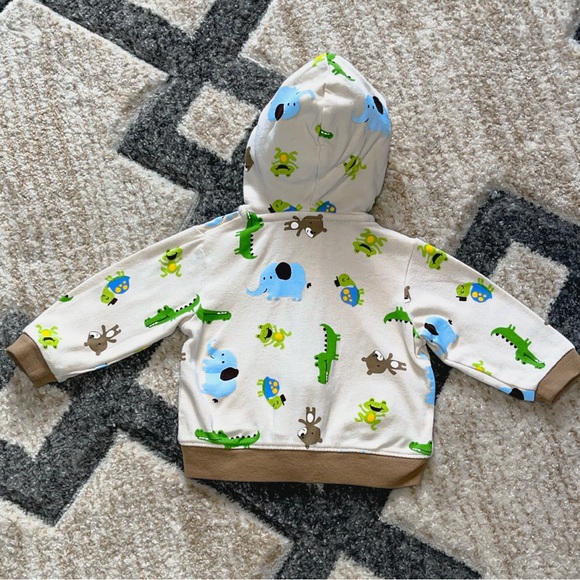 Boys 3-6m child of mine Carter’s outfit jacket with hood animals embroidered - Picture 3 of 5